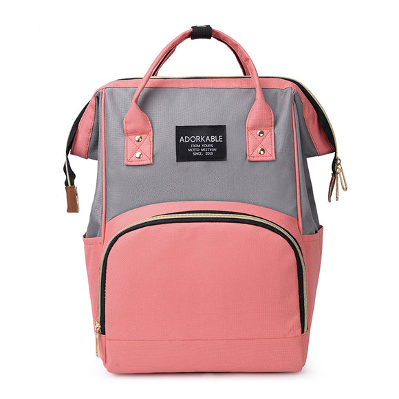 Women Fashion Canvas Casual Mummy And Kids Patchwork Backpack Handbag
