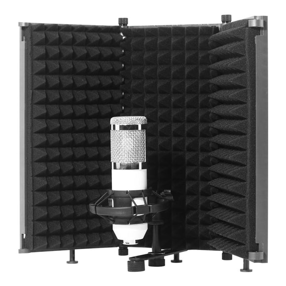 Foldable Microphone Acoustic Isolation Shield Acoustic Foams Studio Panel for Recording Live Broadcast