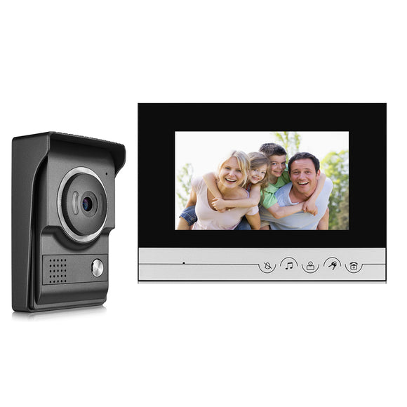 7 inch TFT 2.4G Wired Color Intercom Doorbell Video Door Phone Night Vision IR Outdoor Monitor