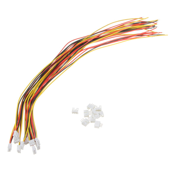 Excellway 20Pcs Mini Micro JST 2.0 PH 3 Pin Connector Plug With 30cm Wires Cables