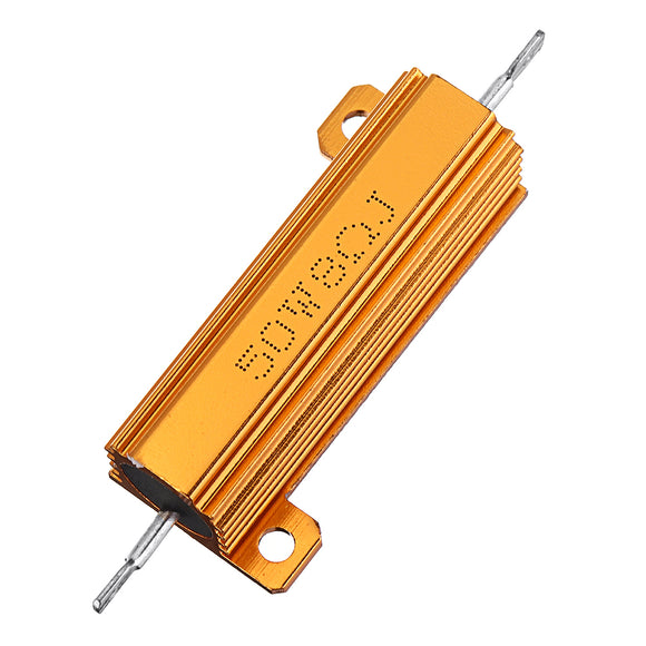 RX24 50W 8R 8RJ Metal Aluminum Case High Power Resistor Golden Metal Shell Case Heatsink Resistance Resistor
