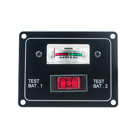 10A DC 12V Dual Battery Voltage Test Panel with Rocker Switch for RV Boat Marine Car Accessory Battery Tester