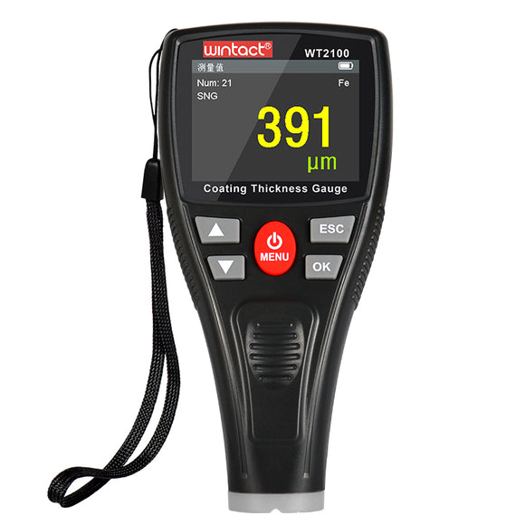 WINTACT WT2100 Coating Thickness Gauge Handheld Digital Measuring Paint Thickness Data Logger