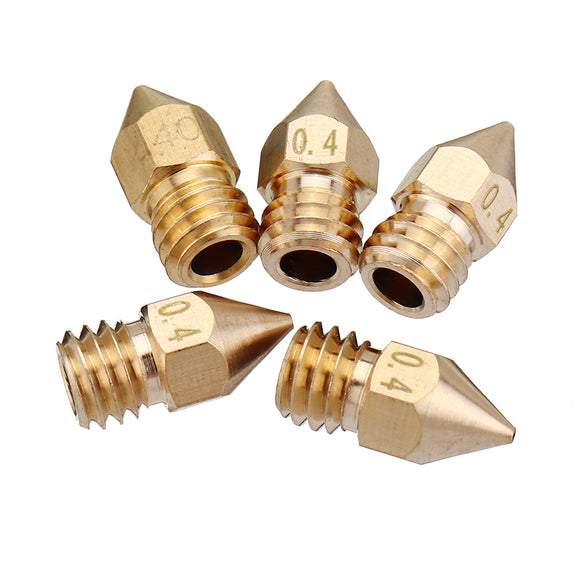 5PCS 3mm/0.4mm Copper MK8 Thread Extruder Nozzle For 3D Printer