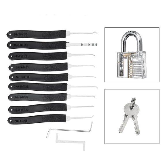 14Pcs Training Unlock Tool Skill Set Unlocking Lock Picks Set Key Transparent Practical Lock