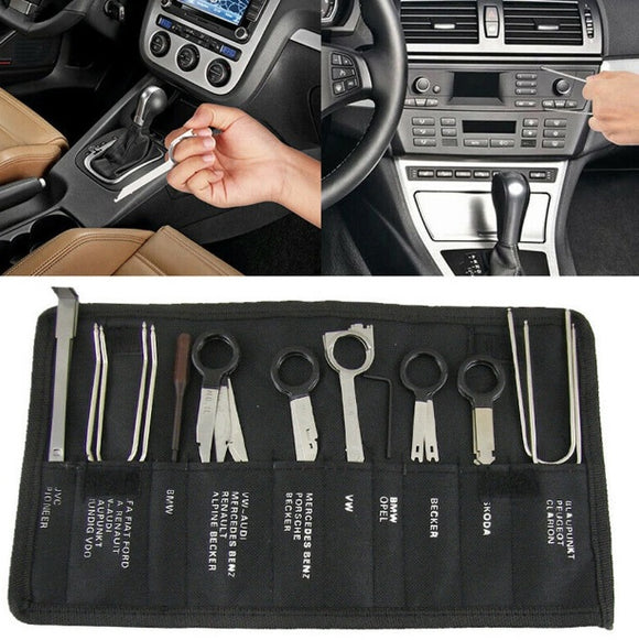 20Pcs Disassembly Tools Radio Removal Keys Din Removal U-Hooks Hex Wrench Pentagon Wrench for Cars Auto Audio Vehicle Dash