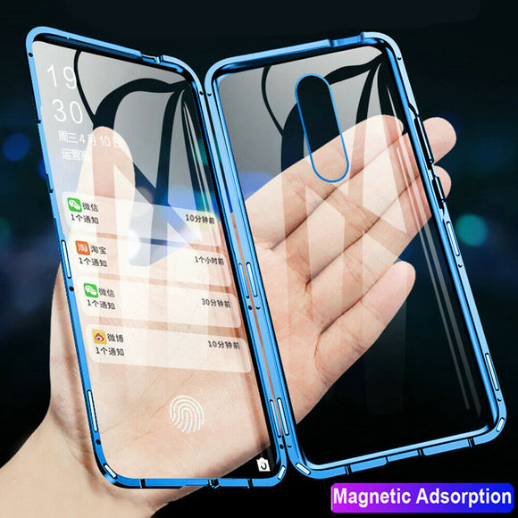 Bakeey 360 Curved Screen Front+Back Double-sided Full Body 9H Tempered Glass Metal Magnetic Adsorption Flip Protective Case For OnePlus 7 PRO