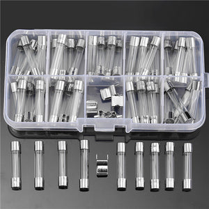 60Pcs 6x30mm Quick Blow Glass Tube Fuse Assorted Kits 5 - 35A