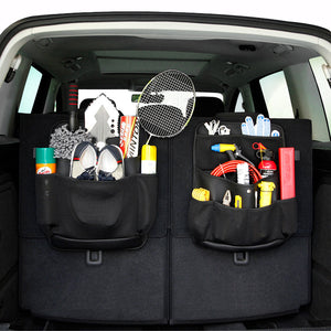 Car Seat Back Storage Bag SUV Trunk Tools Sundries PU Leather Multifunction Vehicle Storage Bag