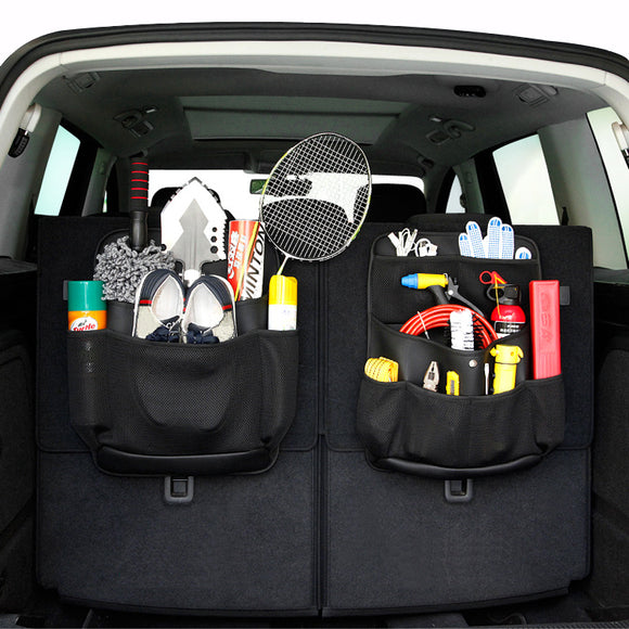 Car Seat Back Storage Bag SUV Trunk Tools Sundries PU Leather Multifunction Vehicle Storage Bag
