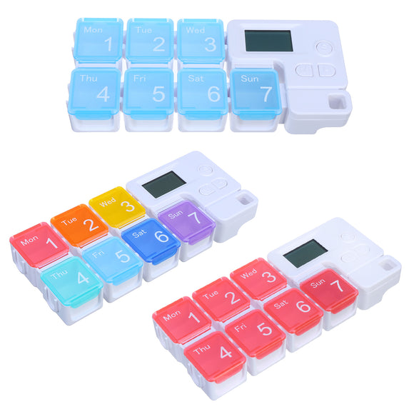 7 Grid Intelligent Pill Organizer Case with Electronic Timing Reminder