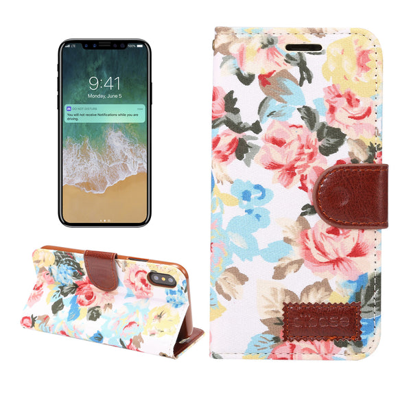 Bakeey Flower Cloth Card Slot Flip Bracket Protective Case for iPhone X/6/6S Plus/7/8 Plus