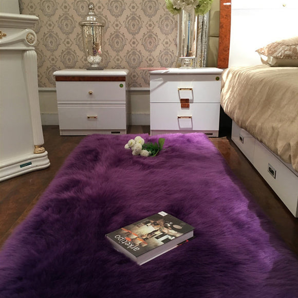 150x60cm Faux Wool Plush Rug Soft Shaggy Carpet Home Floor Area Mat Decoration