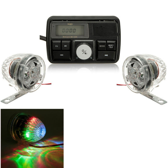 Anti Theft Motorcycle Bike Audio Stereo Amplifier MP3 USB SD FM Speakers