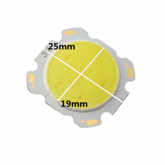5pcs 3W White Round COB LED SMD Chip Lamp 6000-6500k 28mm