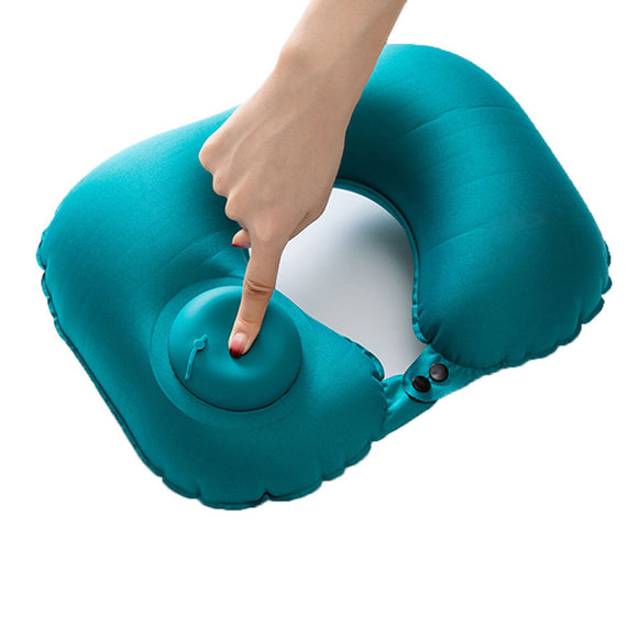 IPRee Portable Push Type Automatic Inflatable U-Shaped Pillow Neck Rest Air Cushion Outdoor Travel