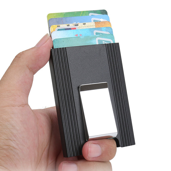 IPRee Aluminum Alloy Card Holder Credit Card Case ID Card Box Metal Wallet Clip Business Travel