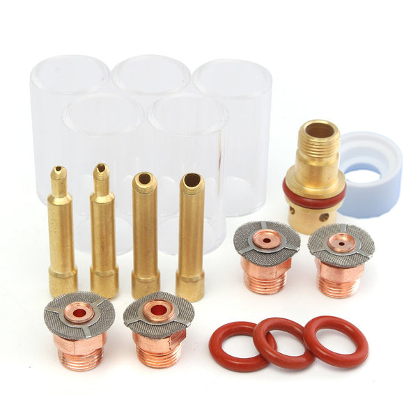 TIG Welding Gun Accessories Kits Copper Mouth Glass Cover For WP-17/18/26 Series