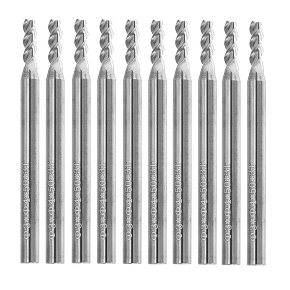 Drillpro 10pcs 3mm HRC58 3 Flutes End Mill Cutter Tungsten Carbide CNC Milling Cutter Tool for Aluminum