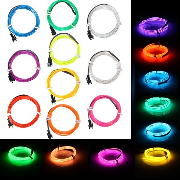 1M EL Led Flexible Soft Tube Wire Neon Glow Car Rope Strip Light Xmas Decor DC 12V