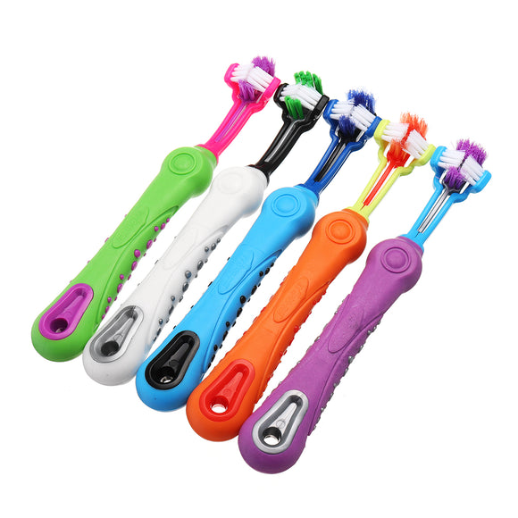 3 Sided Pet Dog Cat Health Cleaning Care Tool Toothbrush
