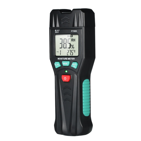 Two Pins Digital Wood Moisture Meter 0-60% Wood Humidity Tester Timber Damp Detector with Large LCD Display