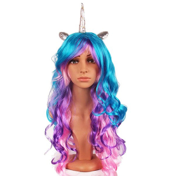 Halloween Party Full Anime Hair Cosplay Unicorn Colorful Wigs