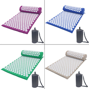 Acupressure Massage Mat Pillow Yoga Sit Lying Mats Pain Stress Soreness Relax Relief Back Neck Pain