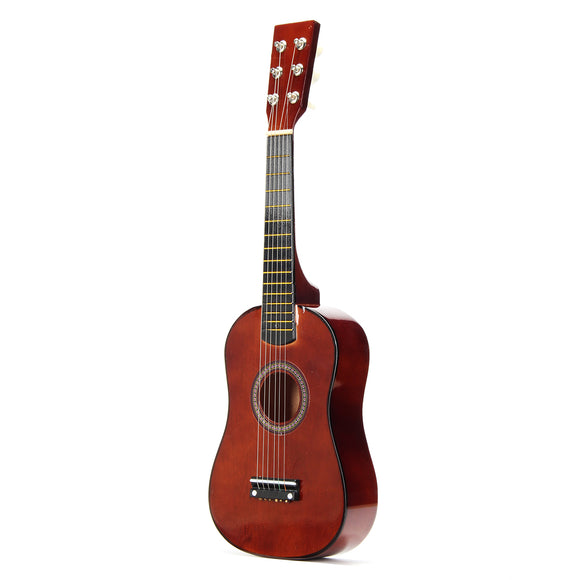 23 Inch 6-String Brown Basswood Ukulele Mini Musical Instrument For Children