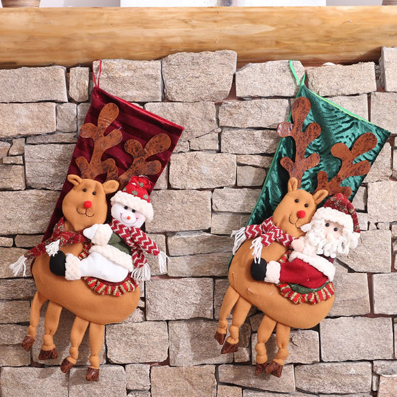 Christmas 2017 Santa Snowman Socks Children's Gift Bag