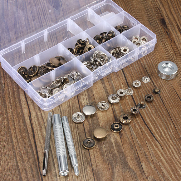 20pcs  Press Stud Buttons Poppers Leather Craft with Fixings Tools Kit 831Tools