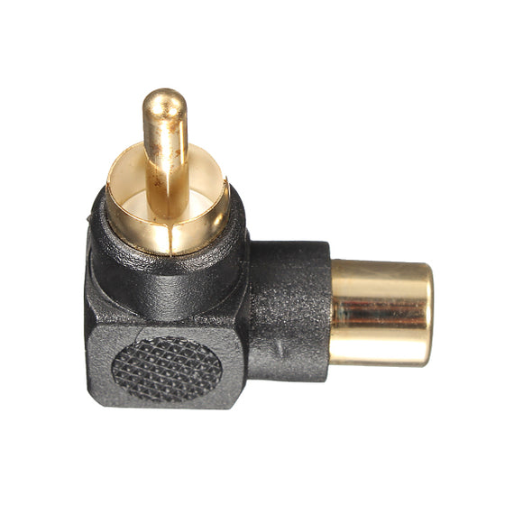 90 Degree Right Angle RCA Connector Plug Adapters Male To Female Audio Connector
