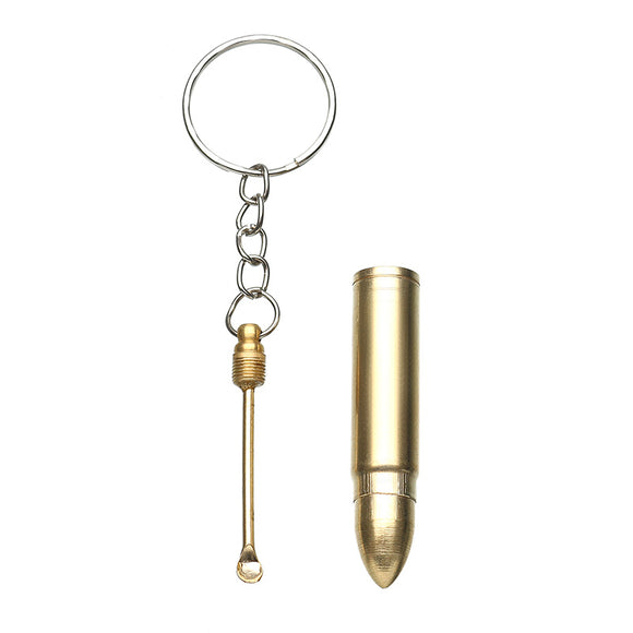 Bullet Pendant Key Chain Alloy Ear Pick Key Ring Gift