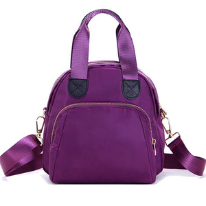 Women Nylon Light Tote Handbags Front Pockets Shoulder Bags Crossbody Bags