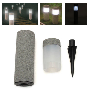 Waterproof Solar Light Power Stone Pillar LED Light Lamp Garden Lawn Courtyard Decor