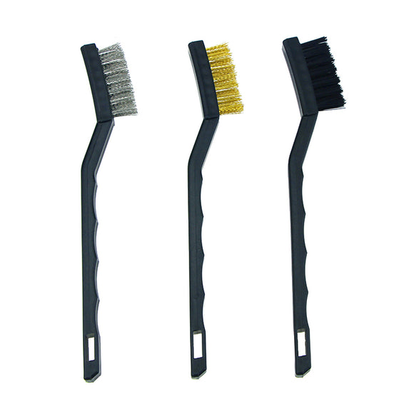 3Pcs Anti-static Metal Rust Clean Tools Mini Wire Brush Set Steel Brass Nylon Brush Cleaning Polishing Detail Home Kitchen Kit