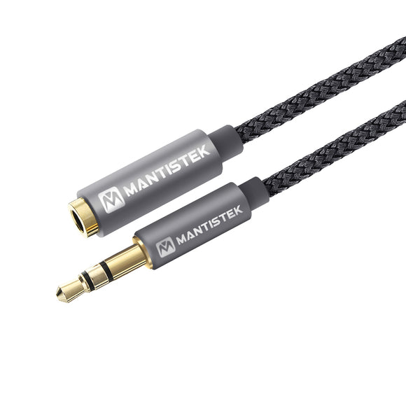 MantisTek AU2 3.5mm Audio Male to Female Stereo Audio Extension Cable 1 Meter For Phone Speaker