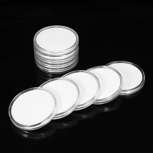 10Pcs Clear Polystyrene Capsules with Coin Holder Case Adjustable for 20 to 40mm Coin