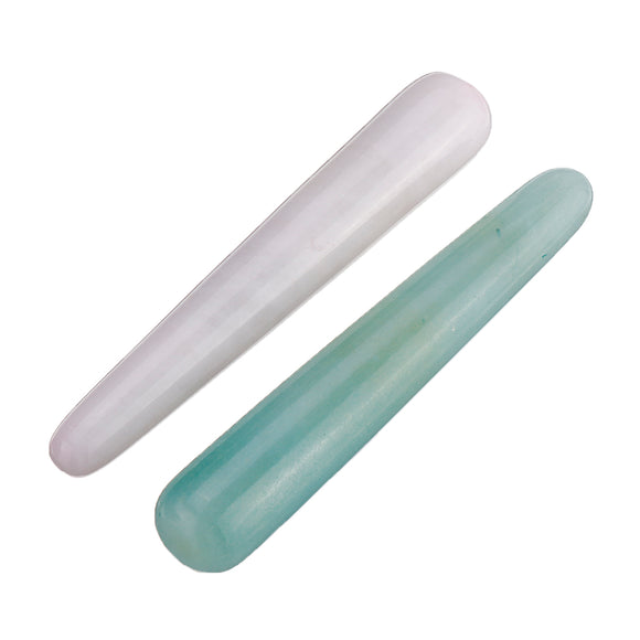 11cm Natural Gemstone Quartz Jade Stick Manual Massage Wand Body Care Relaxing Massager Tool