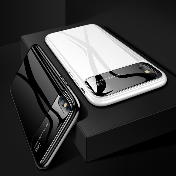 Bakeey Tempered Glass Lens Hard PC Glossy Protective Case for iPhone X