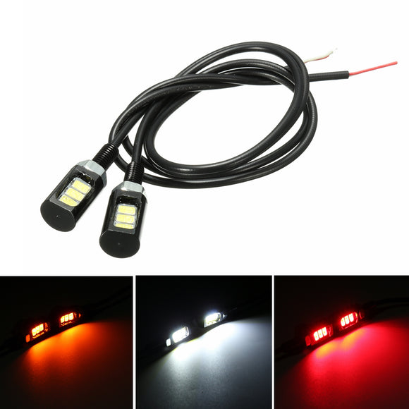 12V 3 LED SMD Motorcycle Car Number License Plate Screw Bolt Light Lamp Bulb