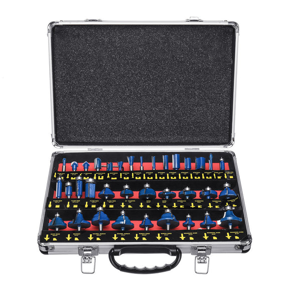 35PCS 1/4 Inch Trimming Cutter Carbide Router Bit Set Shank Carbide-tipped Woodworking Tool