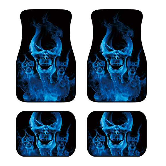 4/2/1 Pcs Car Seat Mats Rubber Back Universal Fit Non Slip Dustproof Skull 3D