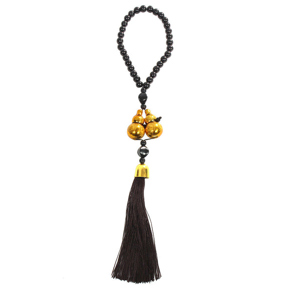 Double Gourd Lucky Charm Pendant Tassels Car Rear View Mirror Hanger Decoration