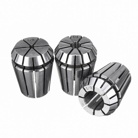 3pcs 1/8 1/4 1/2 Inch ER25 CNC Spring Collet Set Carving Machine Milling Chuck Collet