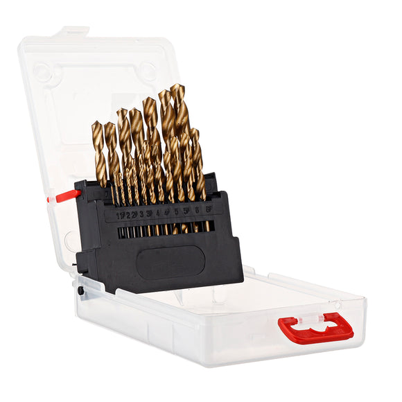 Drillpro Twist Drill Bit Set for Metal & Wood Titanium Coated HSS Drill Bits with Storage Box Power Tools Accessories