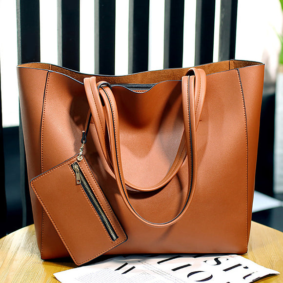 Ladies Trend Handbag Messenger Bag Simple Bucket Bag Shoulder Bag