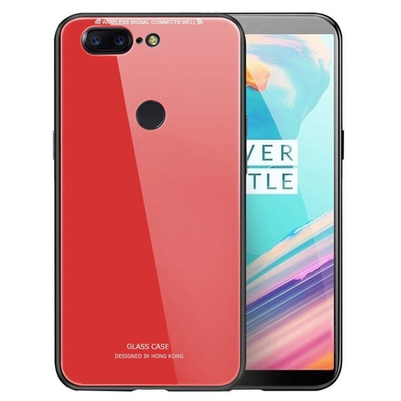 Bakeey Tempered Glass Mirror Back Cover Soft TPU Frame Protective Case for OnePlus 5T