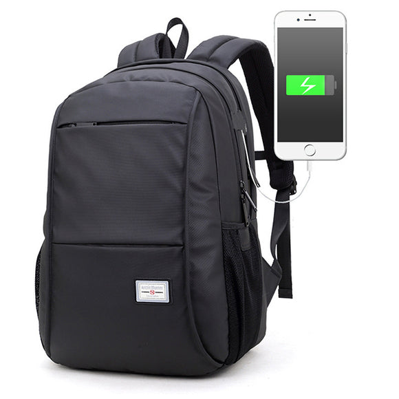 Men Large Capacity External USB Charging Travel Bag Laptop Backpack for 15.6-Inch Laptops