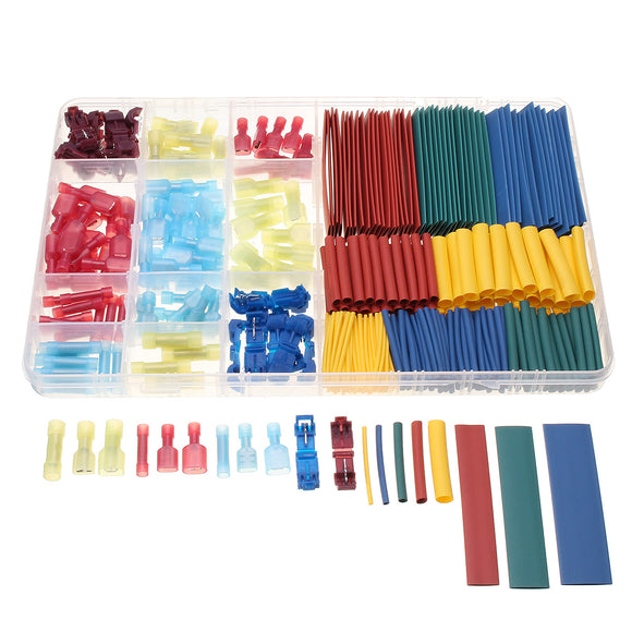 Soloop 385pcs Combination NylonTerminal Heat Shrinkable Tube With Stickers
